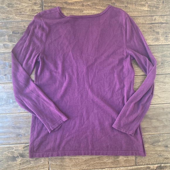 J.Jill Sweater Pullover V Neck Women's Medium Cotton Cashmere - Picture 2 of 9